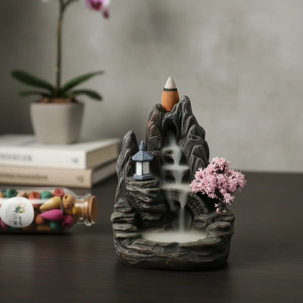 Cascada de Humo Zen Fuente Mística + Botella de 75 Conos