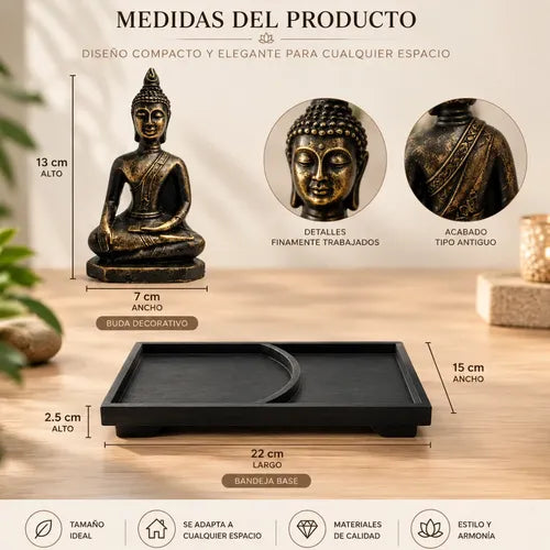 Set zen Buda con velas e inciensos