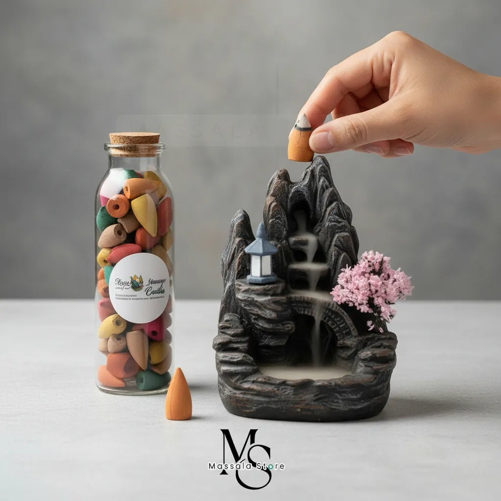 Cascada de Humo Zen Fuente Mística + Botella de 75 Conos