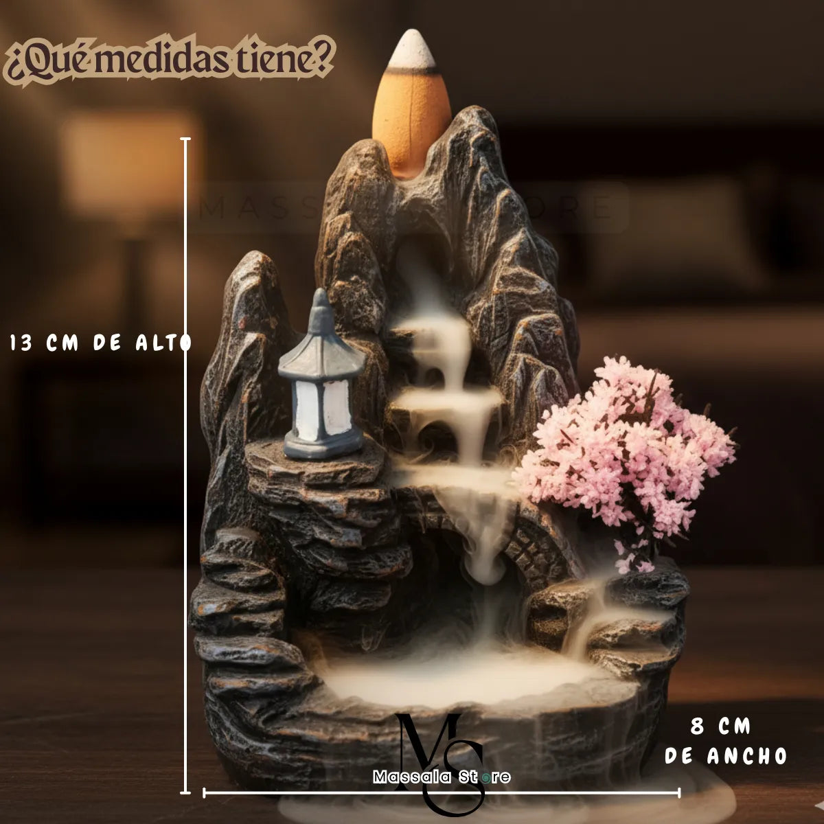 Cascada de Humo Zen Fuente Mística + Botella de 75 Conos