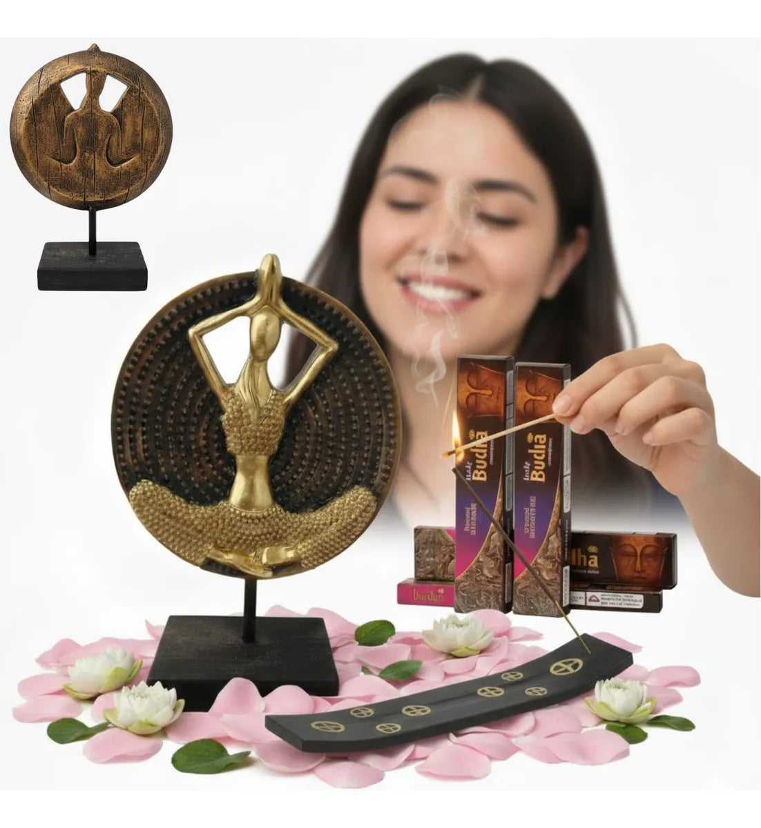 Estatua Decorativa Zen: Buda & Yogui (25 cm)