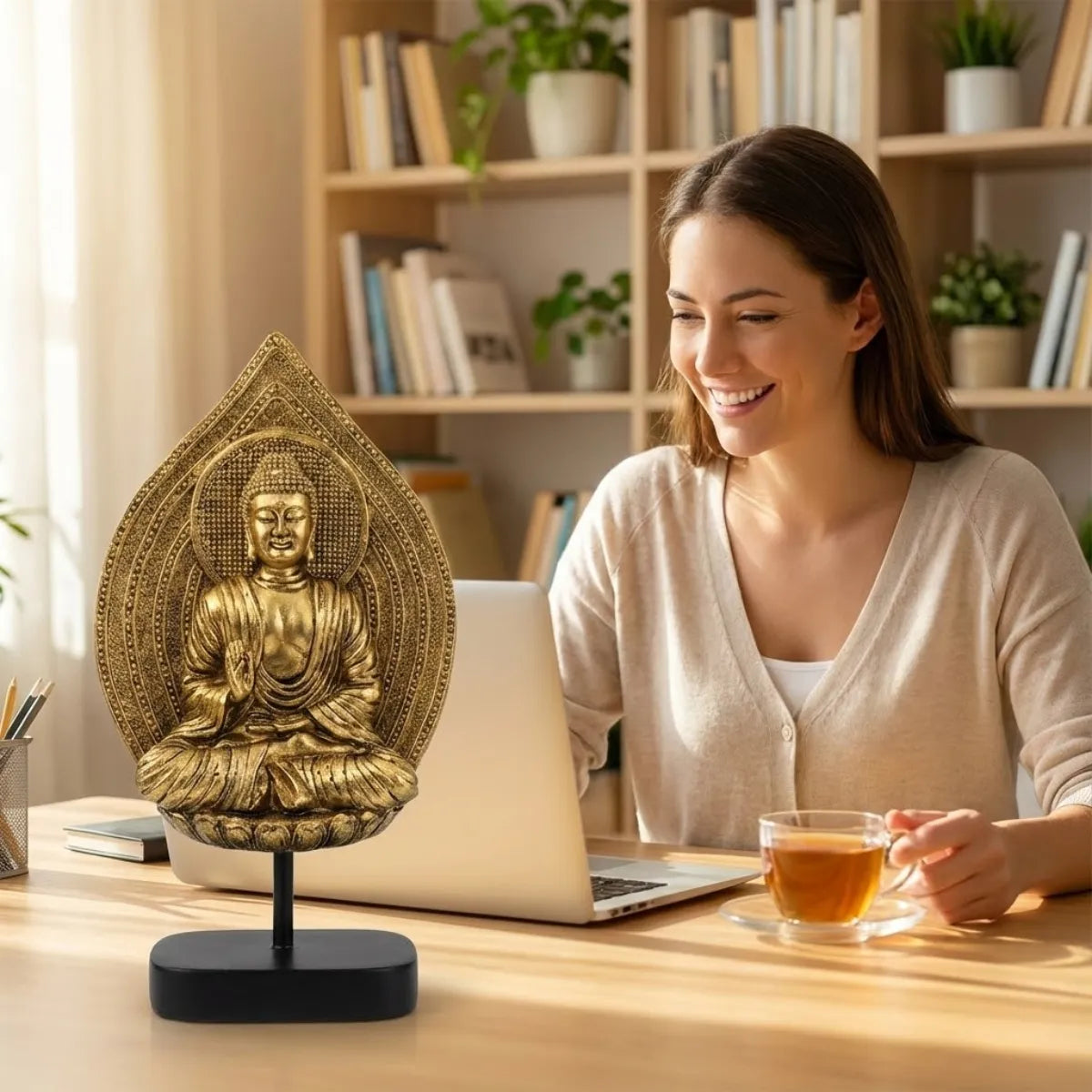 Estatua Decorativa Zen: Buda & Yogui (25 cm)