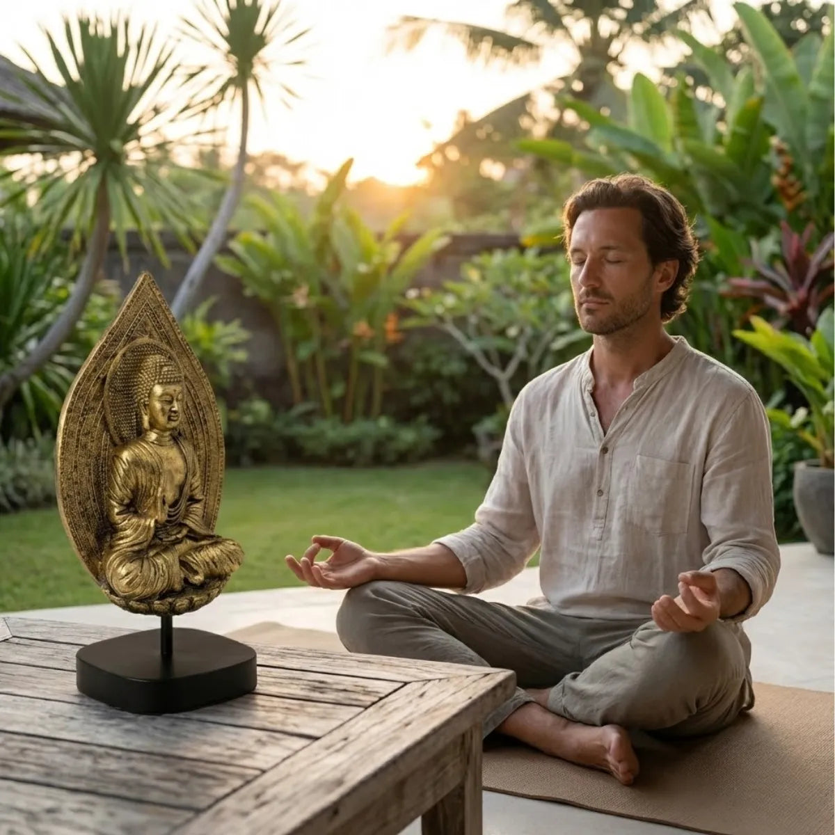 Estatua Decorativa Zen: Buda & Yogui (25 cm)