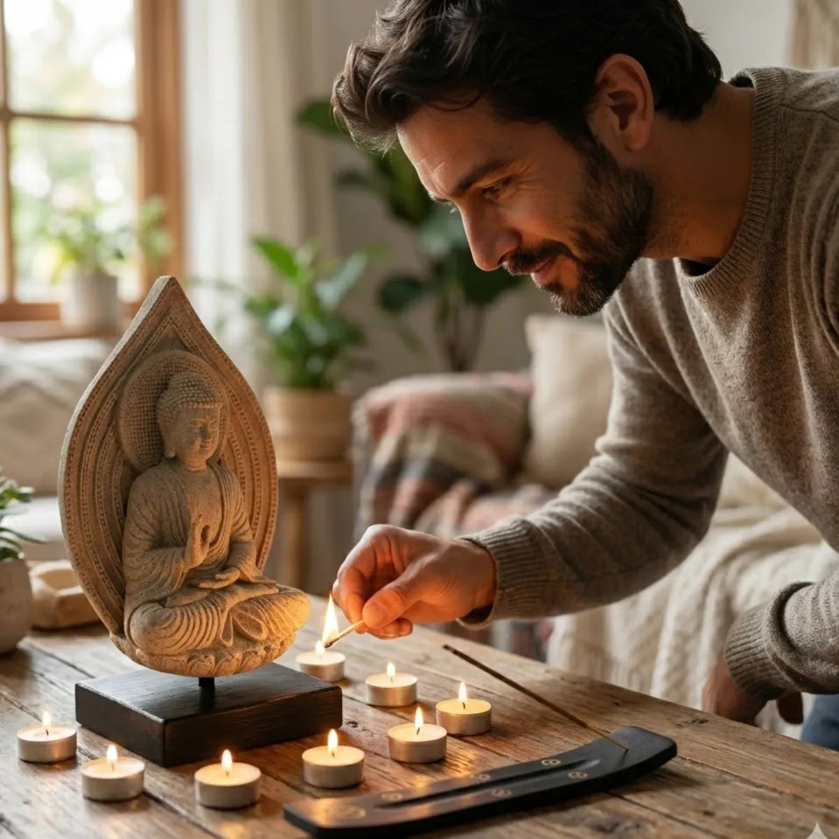 Estatua Decorativa Zen: Buda & Yogui (25 cm)