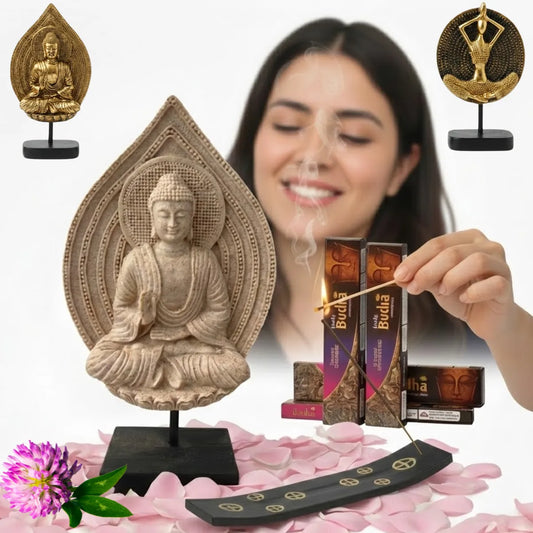 Estatua Decorativa Zen: Buda & Yogui (25 cm)